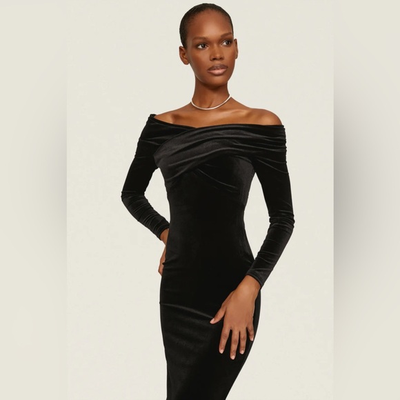 ALLSAINTS DELTA VELVET DRESS - Picture 2 of 9